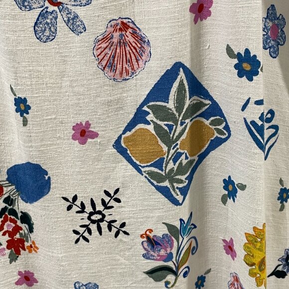 ANTHROPOLOGIE +Label of Love "Portofino" Maxi Sundress Floral White/Blue Women M - Picture 9 of 13